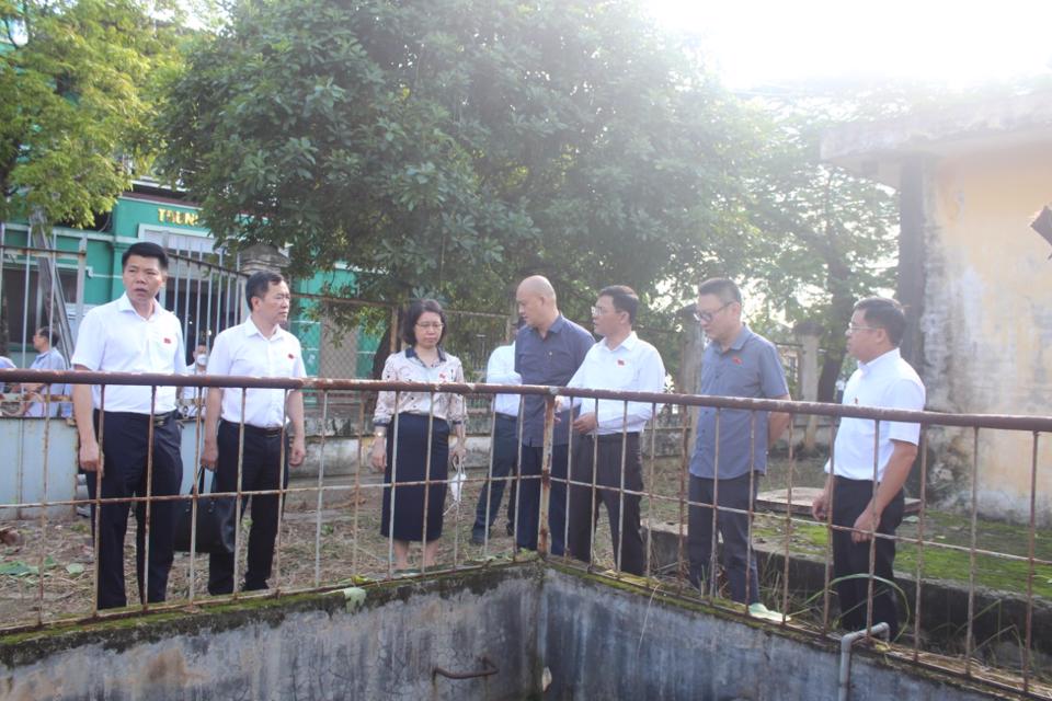 Đoàn công tác kiểm tra hệ thống xử lý nước thải